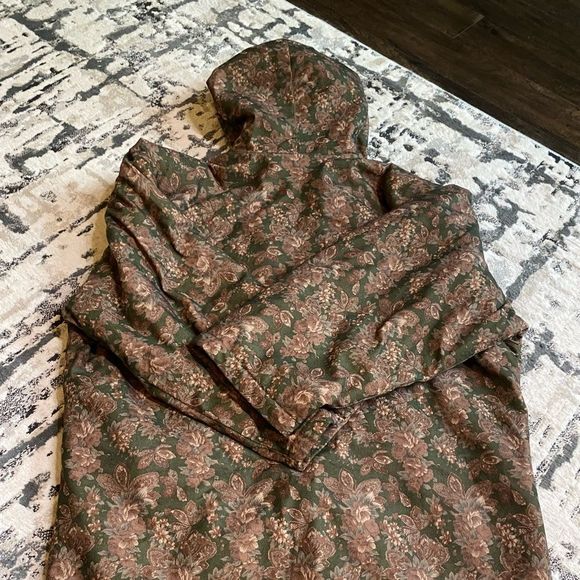 Vintage Toggle Button Jacket Brown Floral Womens XL - Picture 4 of 8